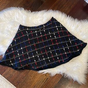 Omai Skirt Size Large Colorful puff plaid weave wool blend